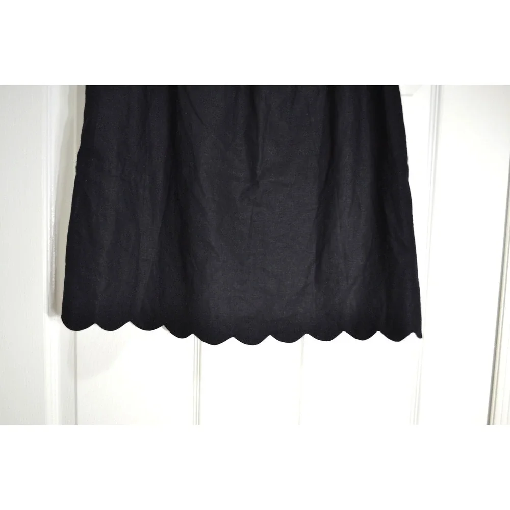 J. Crew Linen & Cotton Blend Scalloped Hem Skirt, Sz 10, Elastic Pull On & Lined